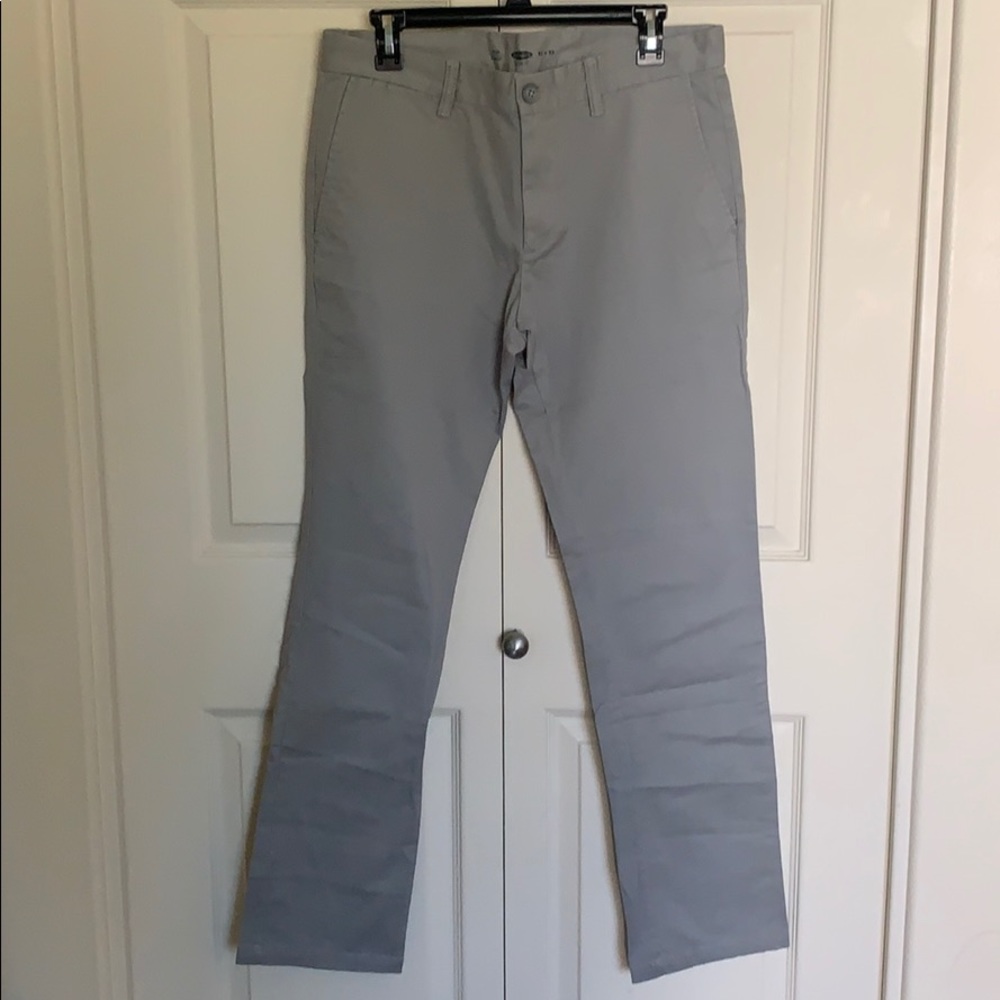 Gray slim khaki pants